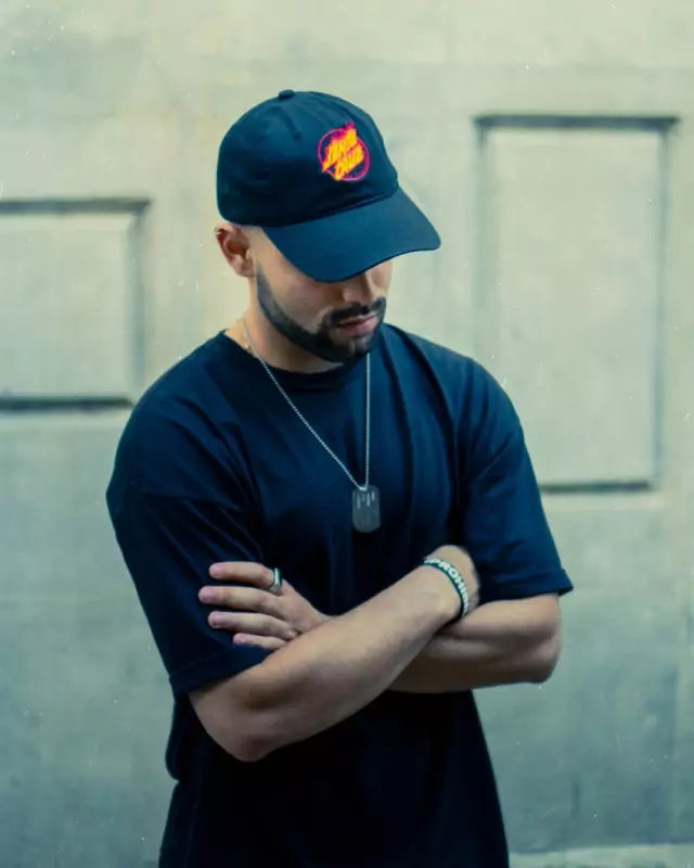 SANTA CRUZ FIRE DAD HAT - BLACK